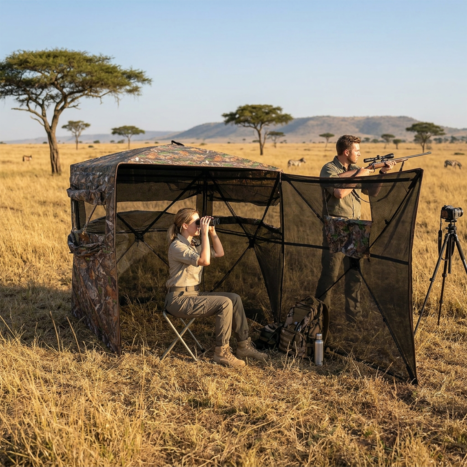 Hunting Outdoor - Camouflage Pop-Up Hunting Blind Easy Setup