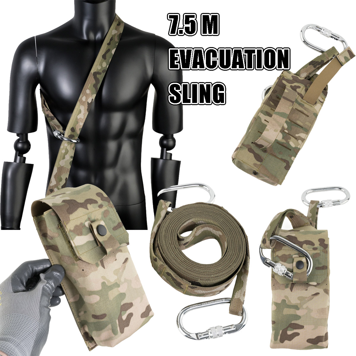 Tactical 7m Evacuation sling w – обзор и цена Outdoor Hunting Gear Storage