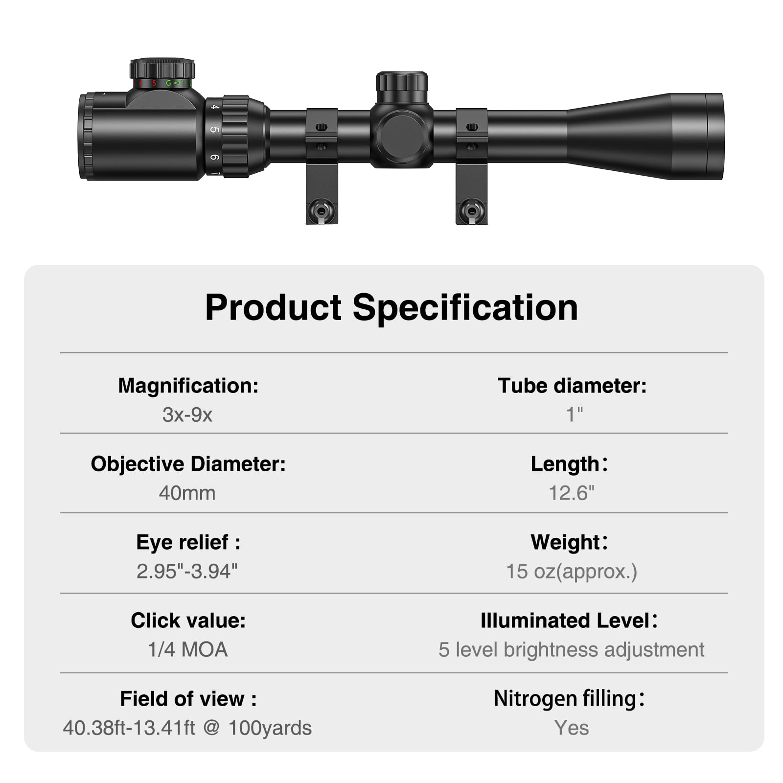 CVLIFE 3-9x40 Scope Red & Gree – обзор и цена Outdoor Hunting Range
