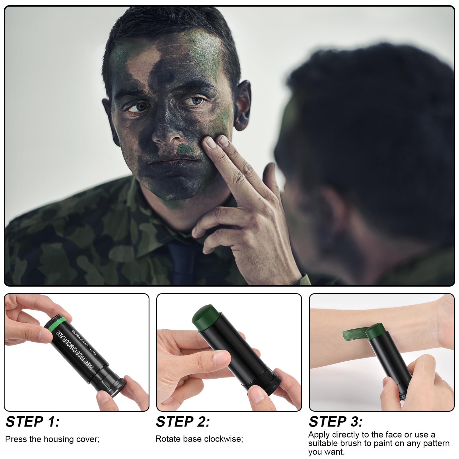 3 Colors Camo Face Paint Tube  – обзор и цена Camo Face Paint